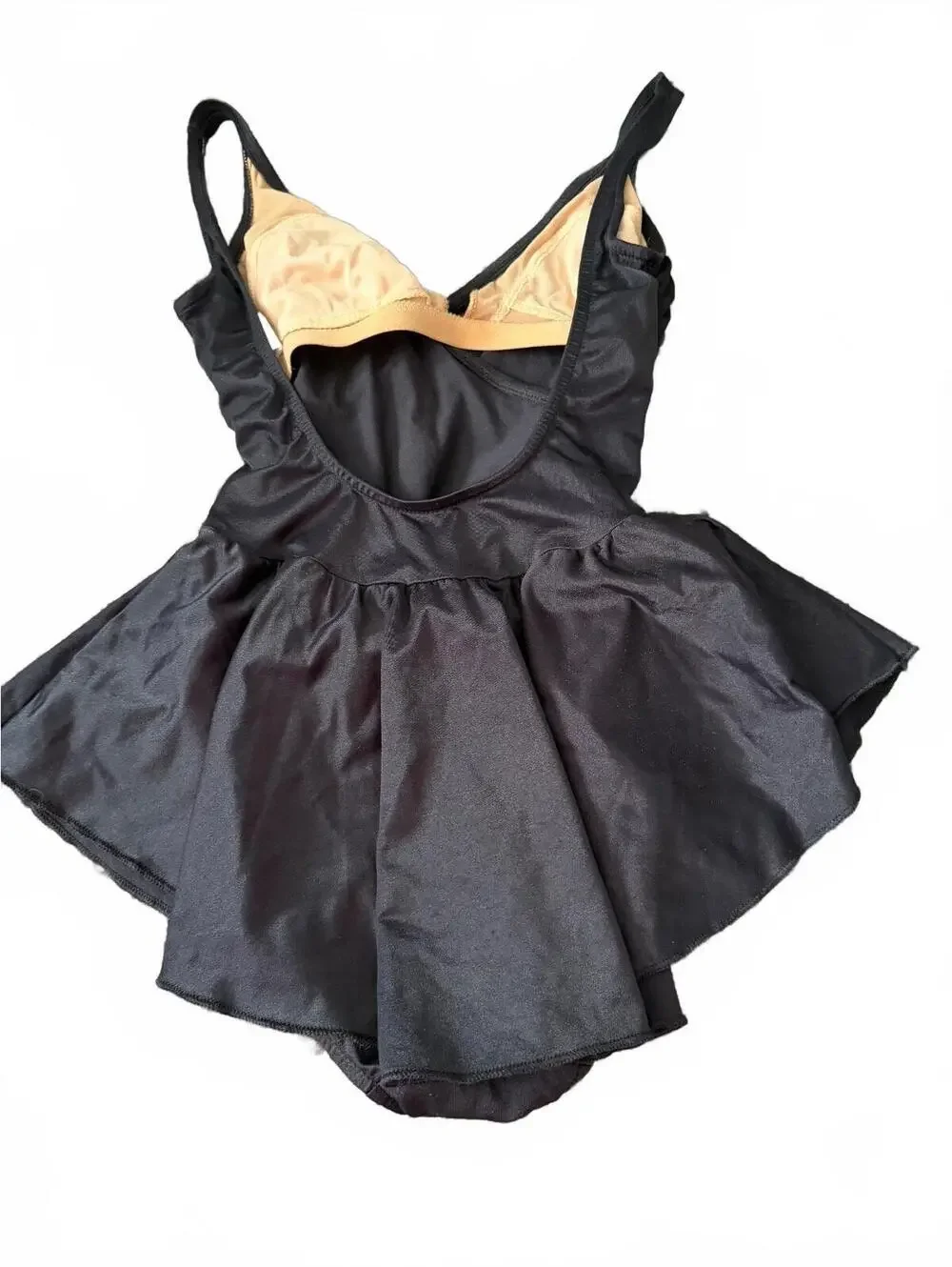 Sirena Vintage Black One Piece Swimdress Size 8 Gold Stud Swimsuit USA